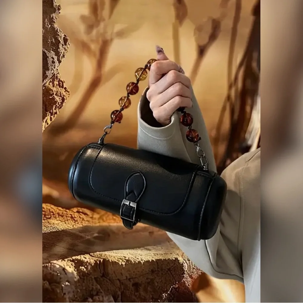 Vintage Vegan Leather Wristlet with Two Straps 👛 - Picture 3 of 7